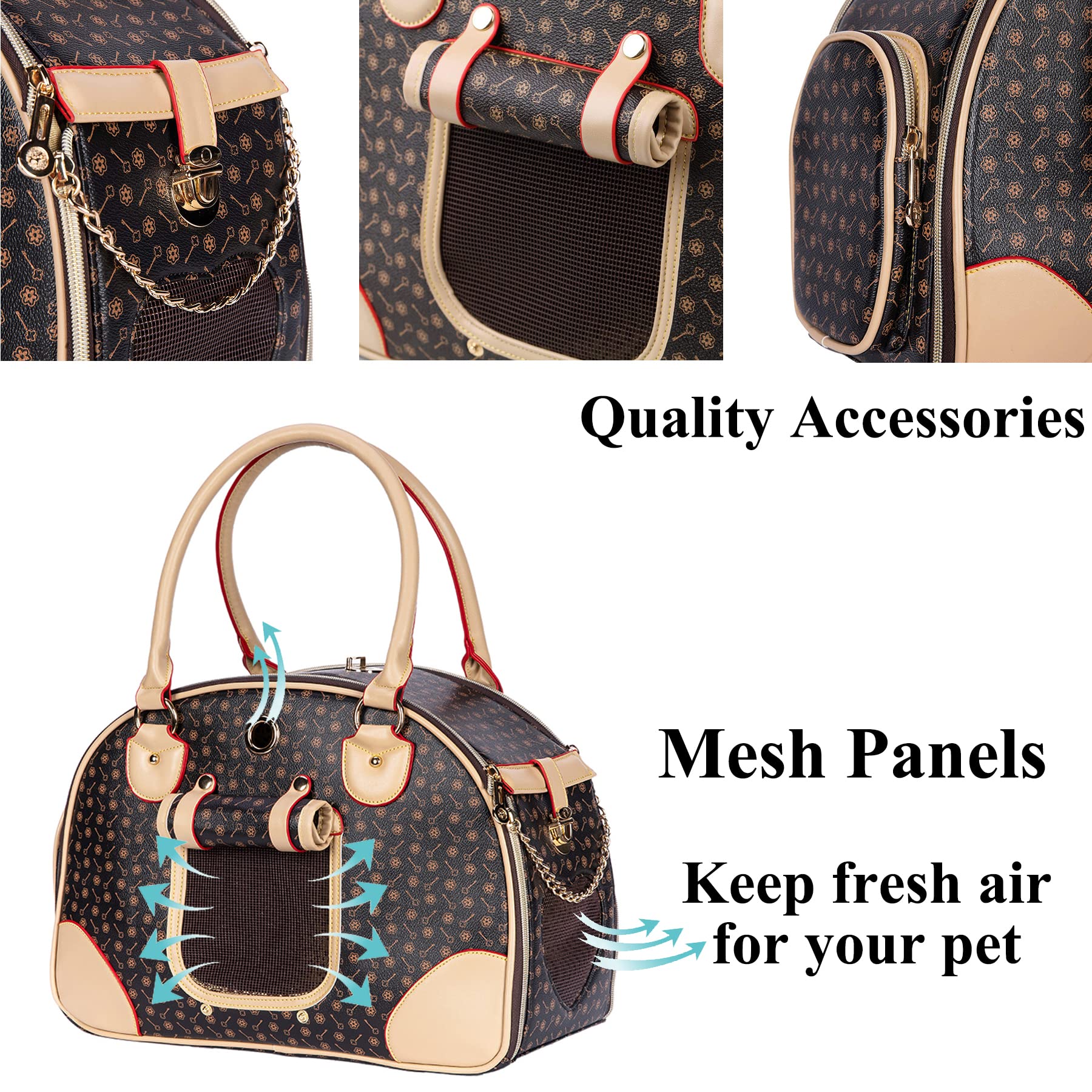 Adriene's Choice luxury pet carrier waterproof PU leather finish resists wear