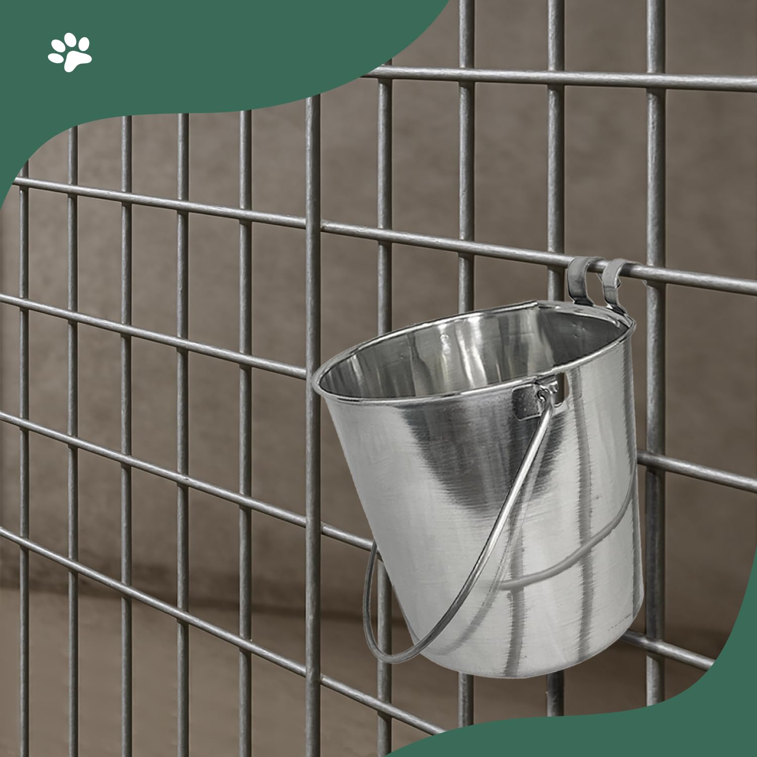 Advance Pet Products flat-sided pail fits cages for mess-free feeding and organized spaces