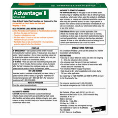 Advantage II Small Cat-30-day-protection provides month-long flea prevention for indoor and outdoor cats.