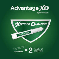 Advantage XD multi-dose pack shows months of protection.