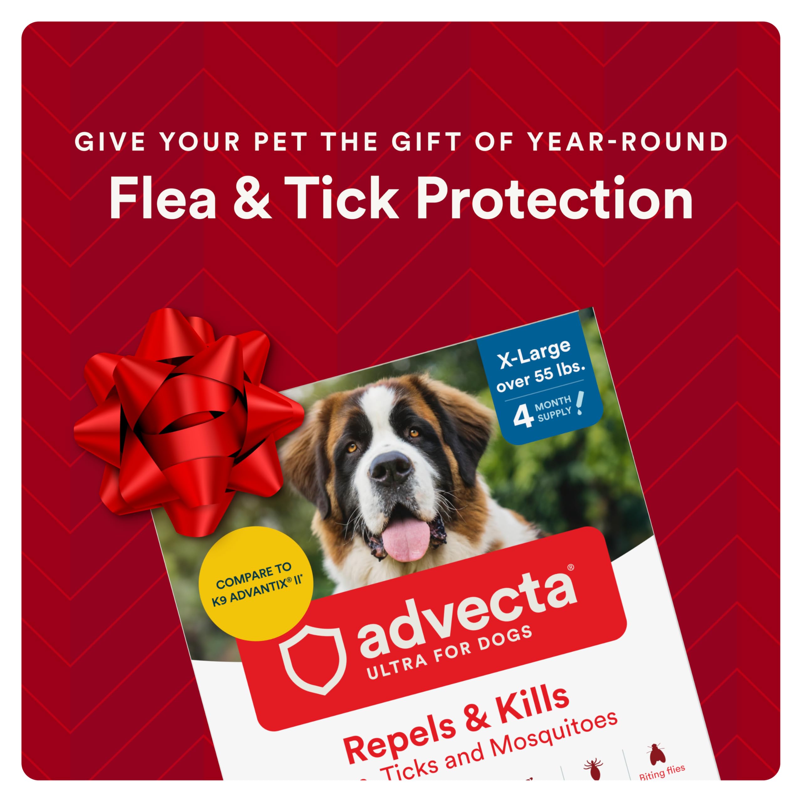 Advecta Ultra waterproof topical drops on a dog's back after swimming.