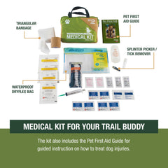 Adventure Medical Kits DryFlex waterproof bag keeps contents dry in rain.
