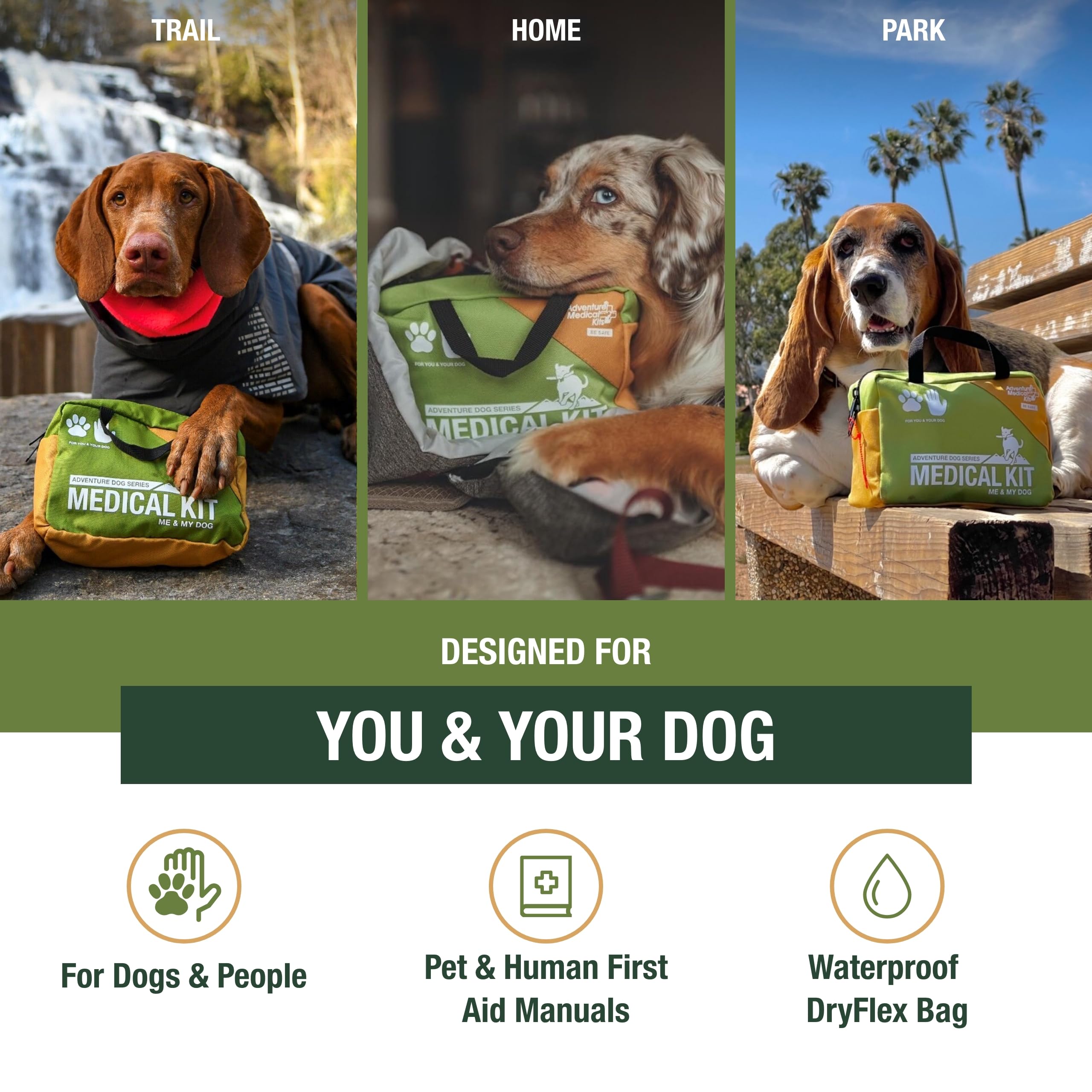 Adventure Medical Kits Me & My Dog Medical Kit pet first aid manual guides confident care.