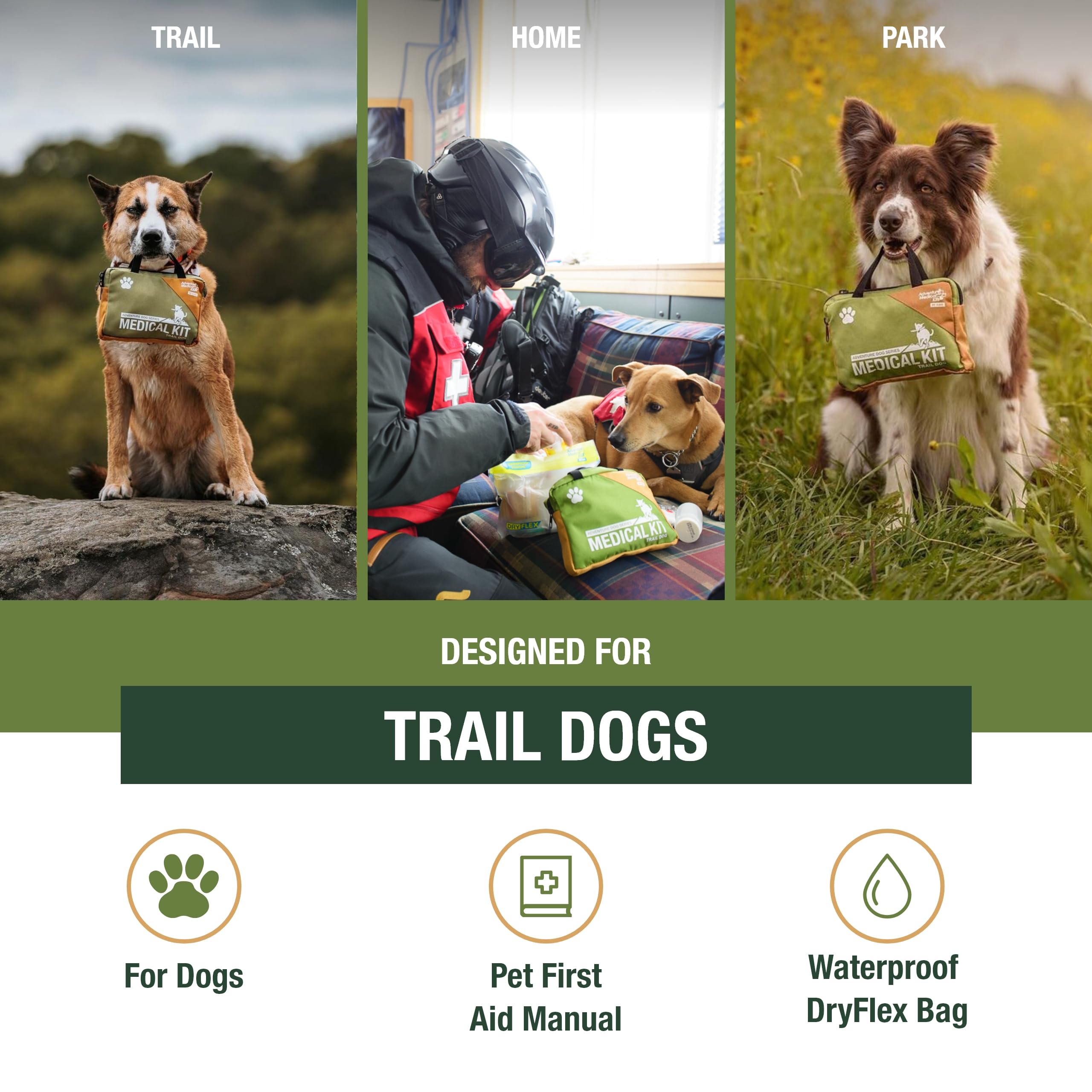 Adventure Medical Kits dog paw injury care set ready for outdoor adventures.