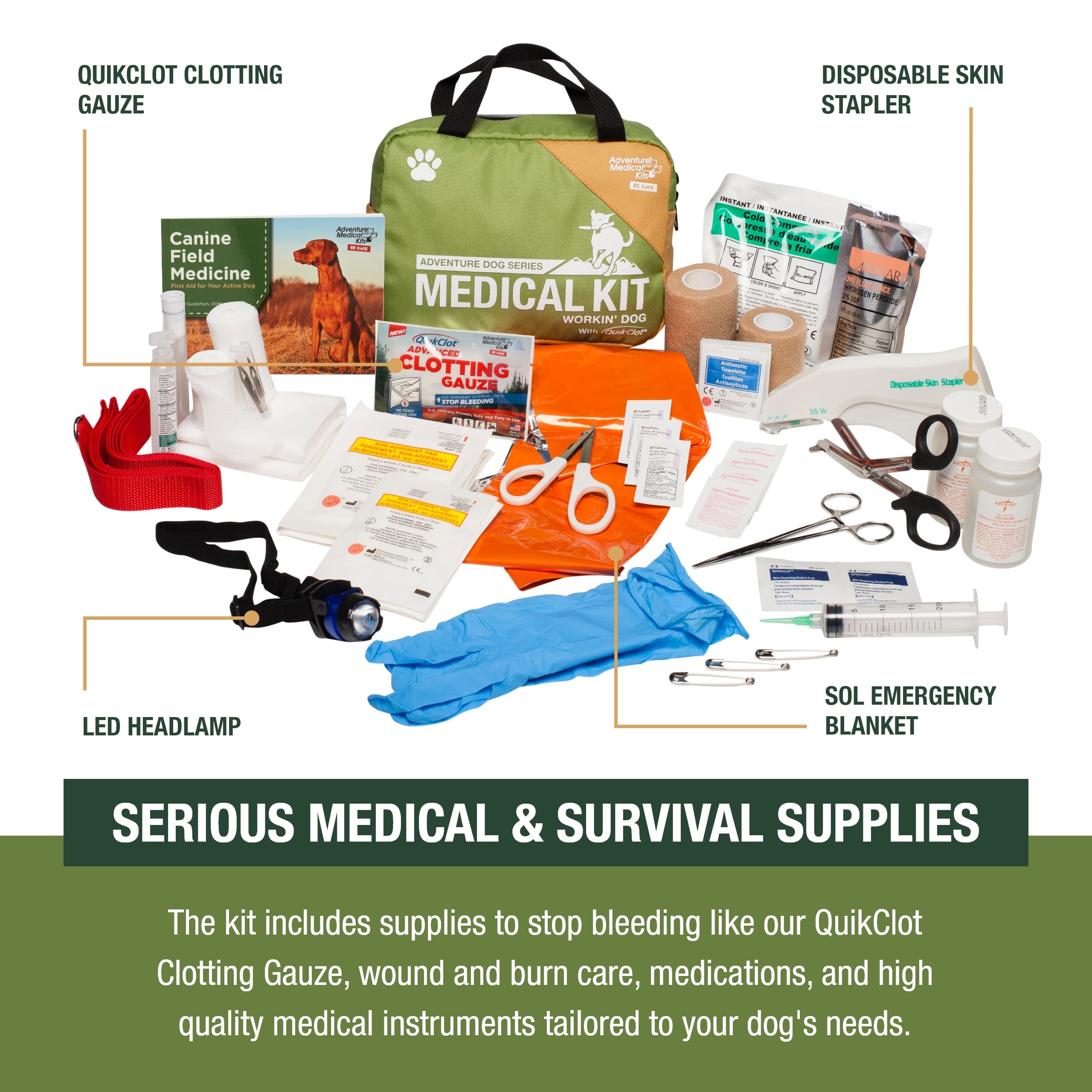 Adventure Medical Kits Workin' Dog Kit leash keeps gear organized for quick access