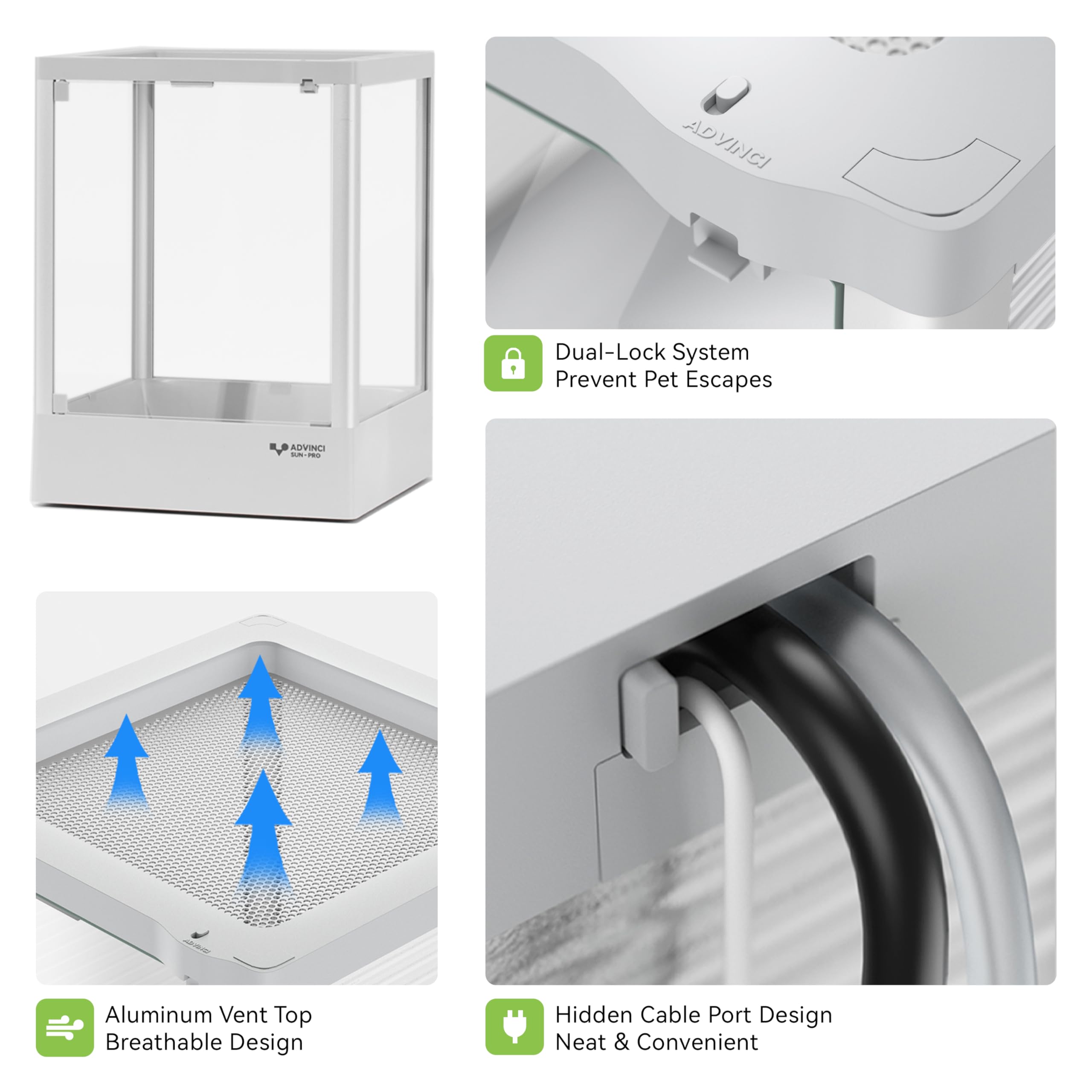 ADVINCI Reptile Terrarium insulated side panel highlights climate options