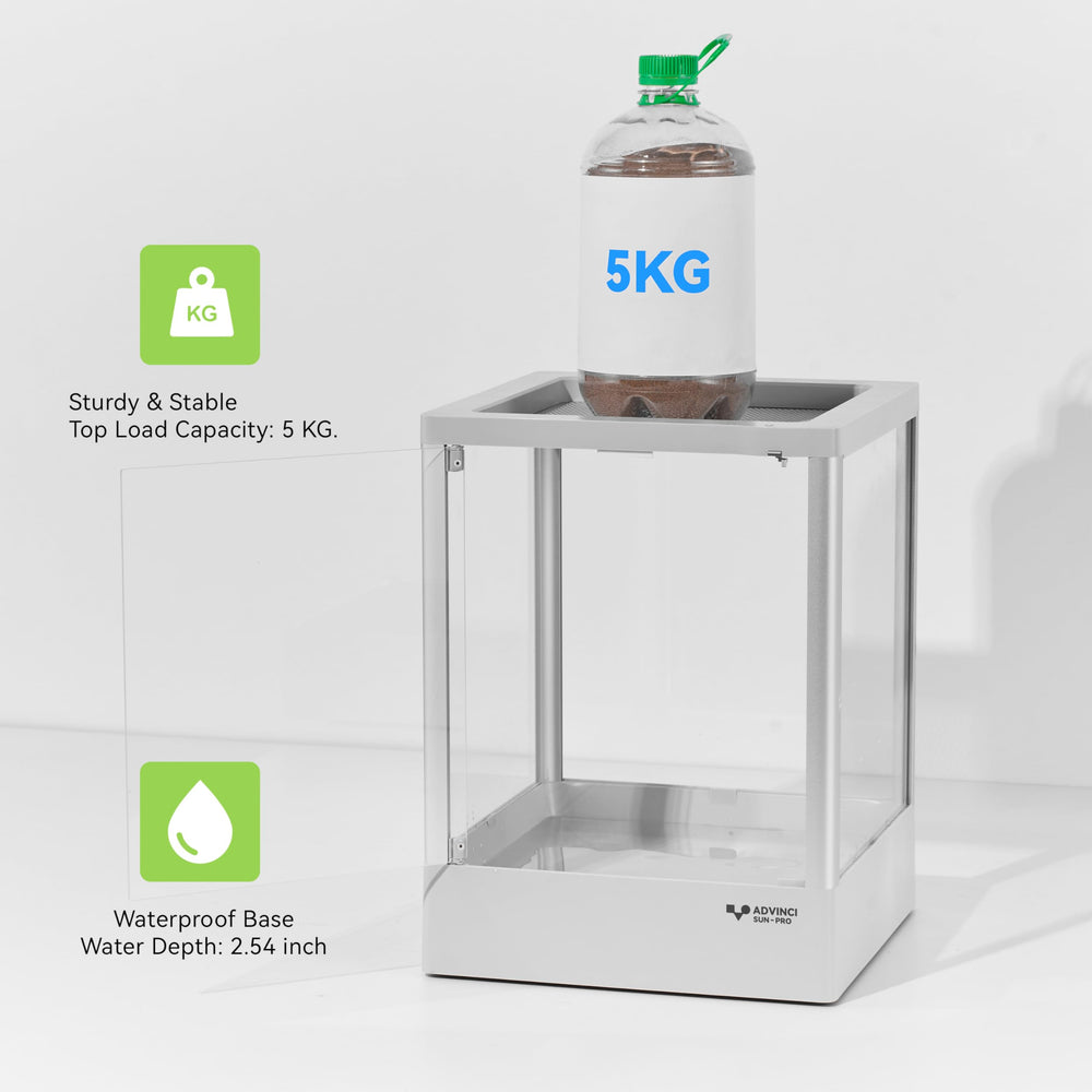 ADVINCI Reptile Terrarium top mesh-vent panel ensures airflow with lighting