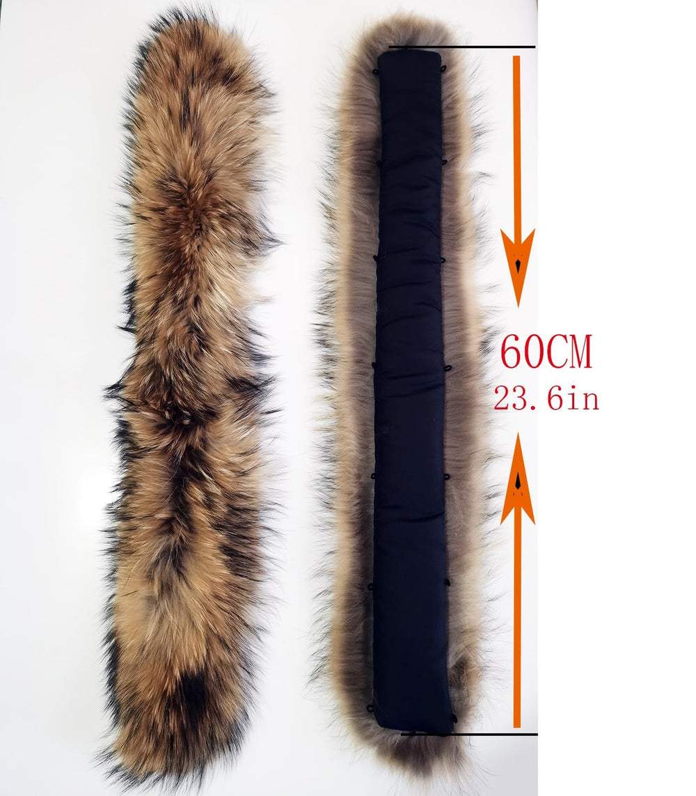 Adynice real raccoon hairs close-up highlights soft texture.