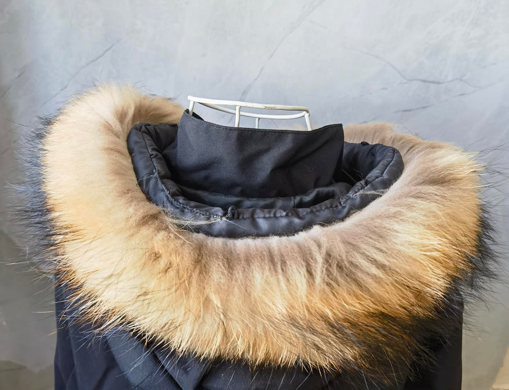 Adynice unisex collar adds luxury to outerwear.