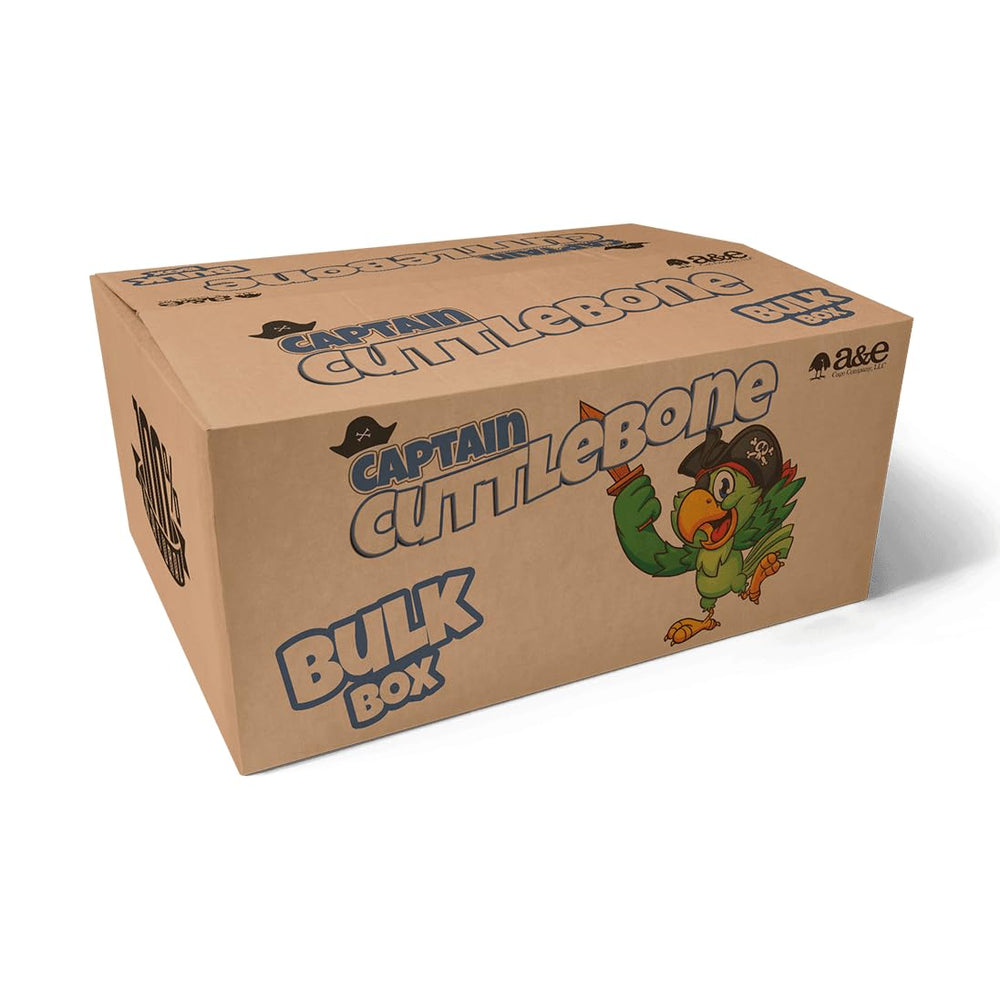 A&E Cage Co. cuttlebone 4-6 in supports beak care and calcium supplementation.