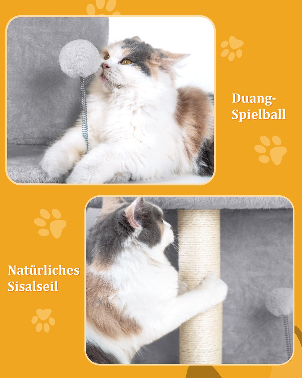 Aechonow durable scratching post on cat tree stands up to clawing