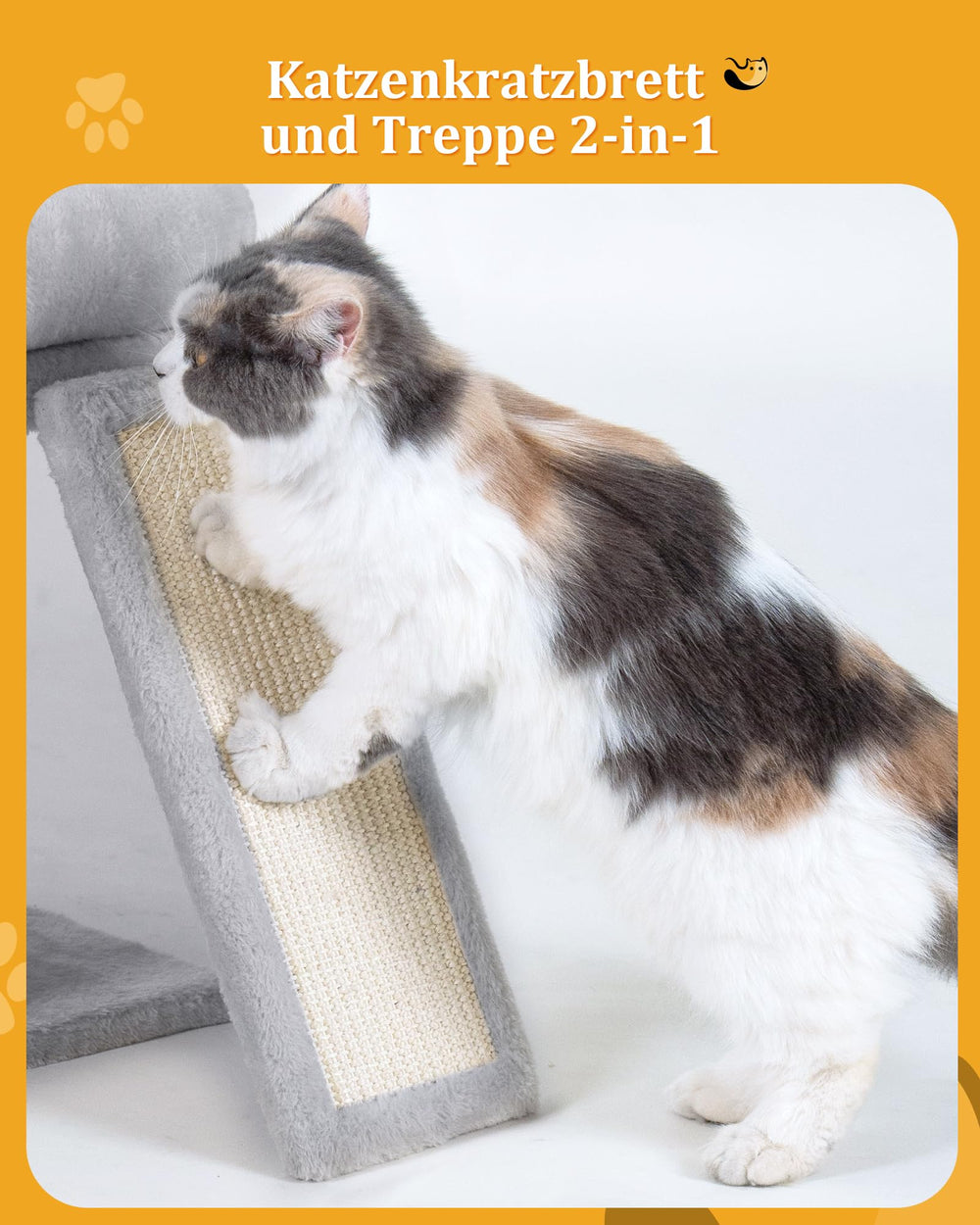 Aechonow natural sisal rope on cat tree enables healthy scratching