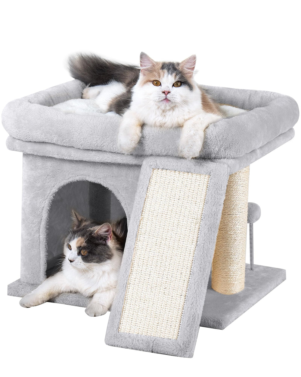 Aechonow 14in cat tree top perch offers a spacious lookout for large cats