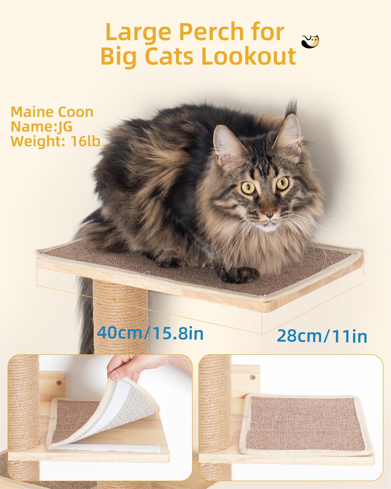 Aechonow adjustable perches swivel for versatile cat routes.