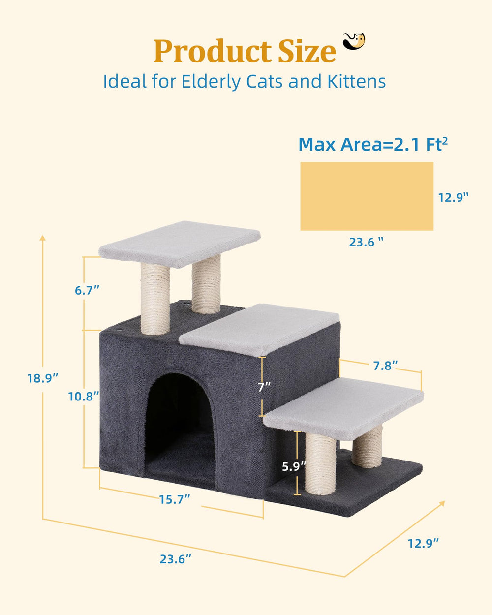 Aechonow cat condo cave offers a cozy retreat inside the structure.