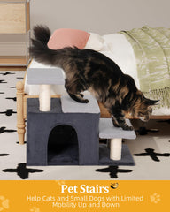 Aechonow cat stairs plush-tread surfaces for comfortable footing.