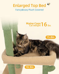 Aechonow cat tree 18.9-inch perch for elevated lounging and safe observation.