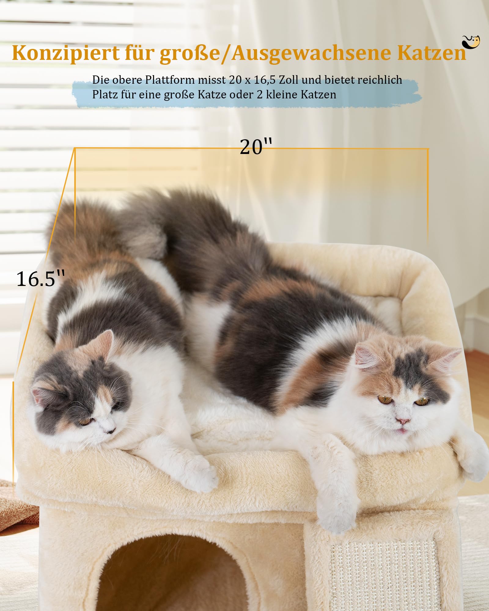 Aechonow cat tree large bed condo offers privacy and a cozy retreat.