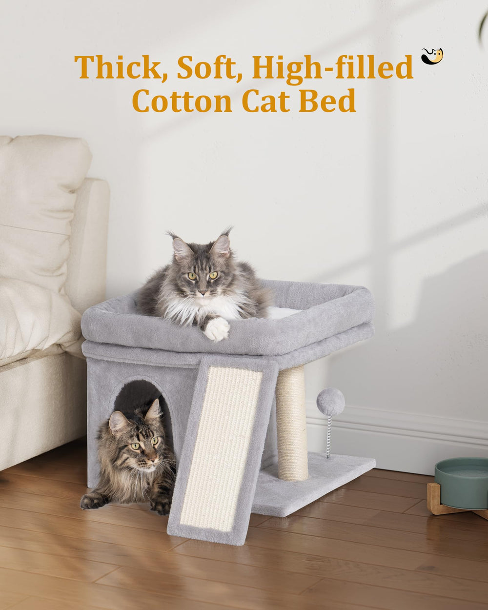 Aechonow cat tree in living room adds play and relaxation space