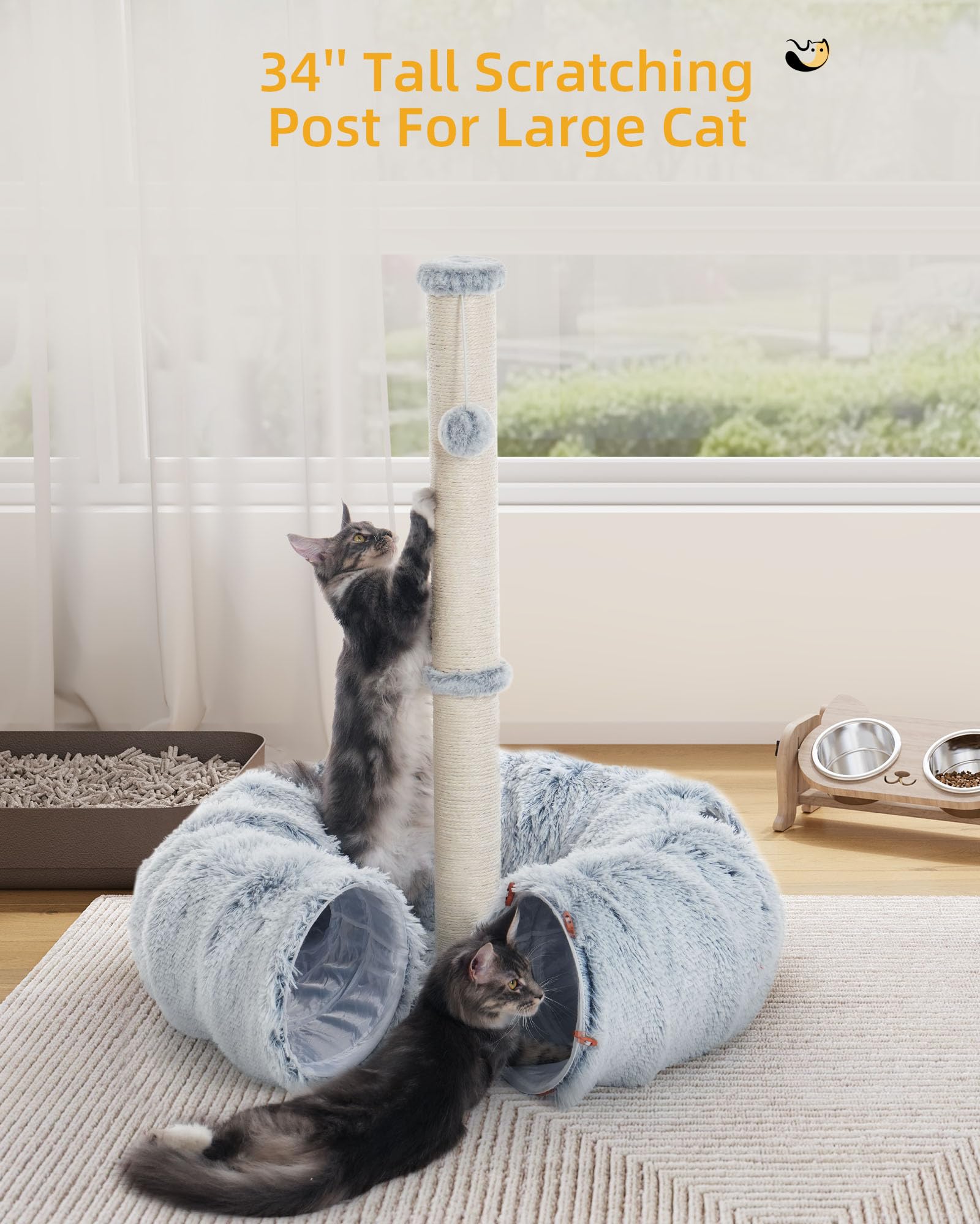 Aechonow cat tunnel interior view showcases spacious hideaway for napping and exploration.
