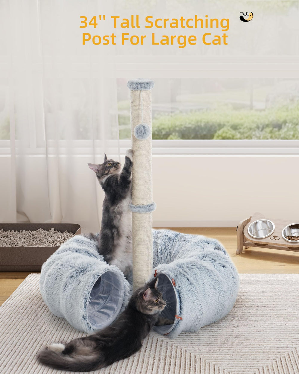 Aechonow cat tunnel interior view showcases spacious hideaway for napping and exploration.
