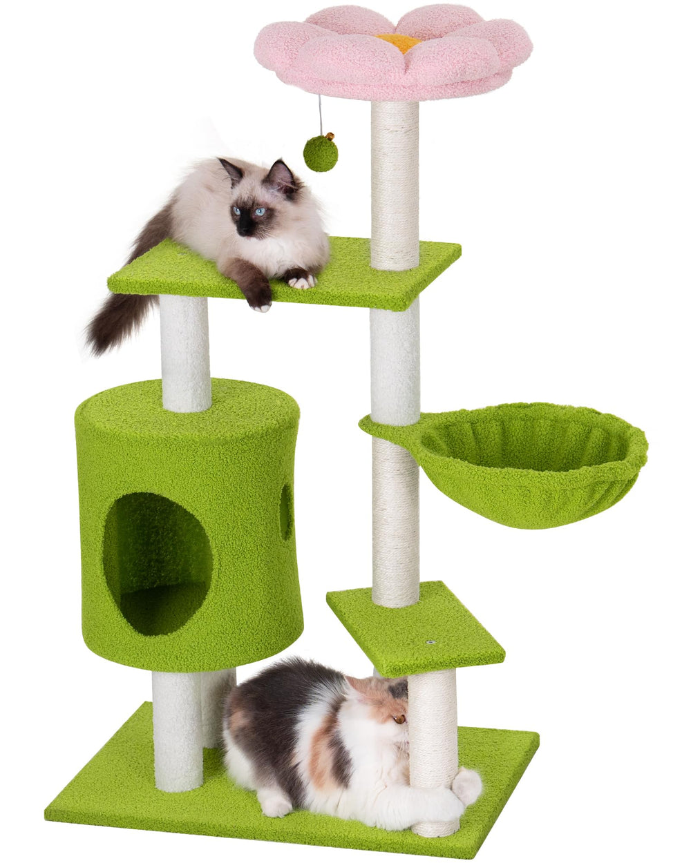 Aechonow Flower Cat Tree Base — sturdy play perch and cozy lounging spot for kittens.