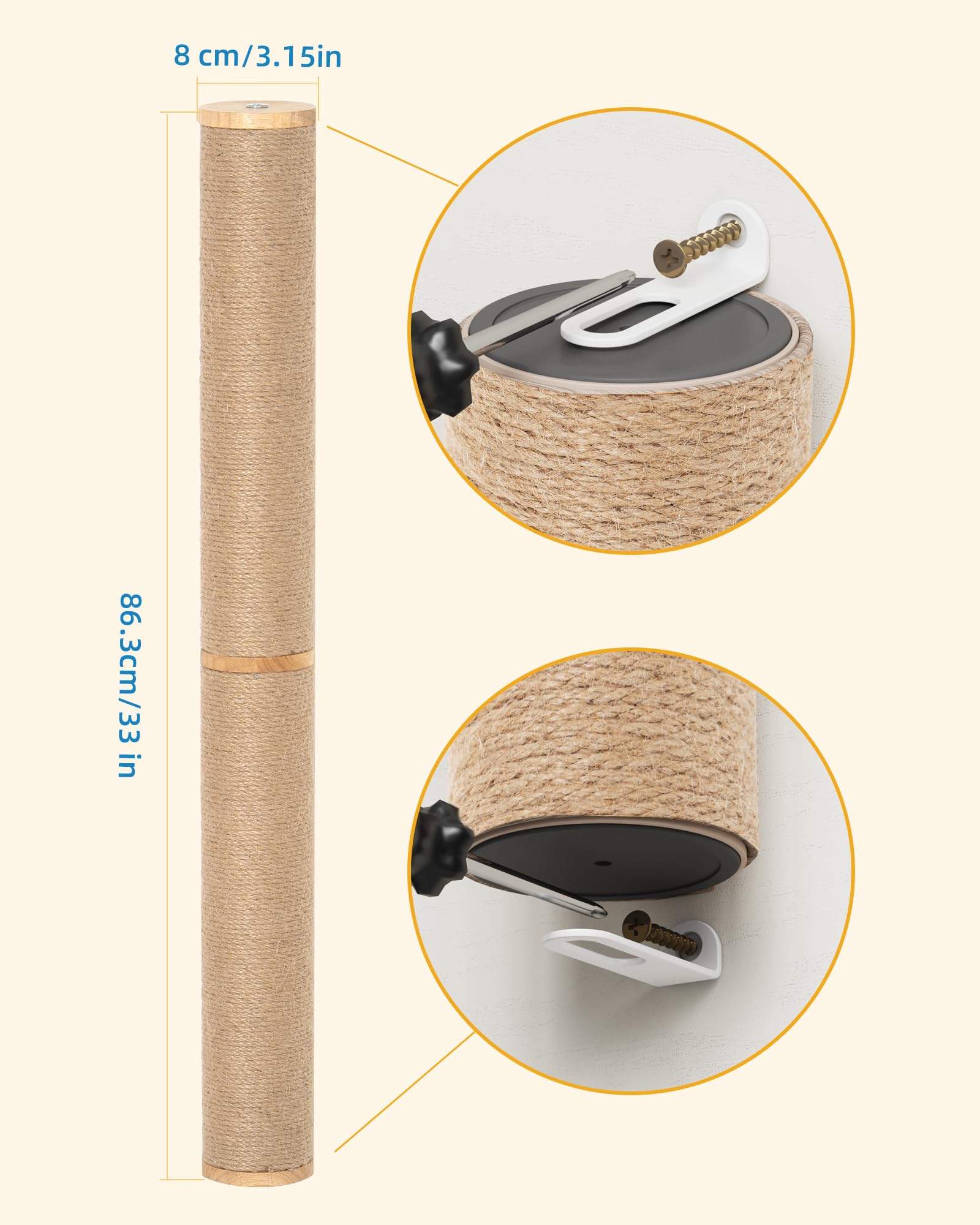 Aechonow large-cat-friendly-scratcher offering tall post for Maine Coon and ragdoll heights