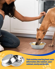 Aecsze durable stainless steel bowl close-up demonstrating smooth rim for gentle mouth contact.