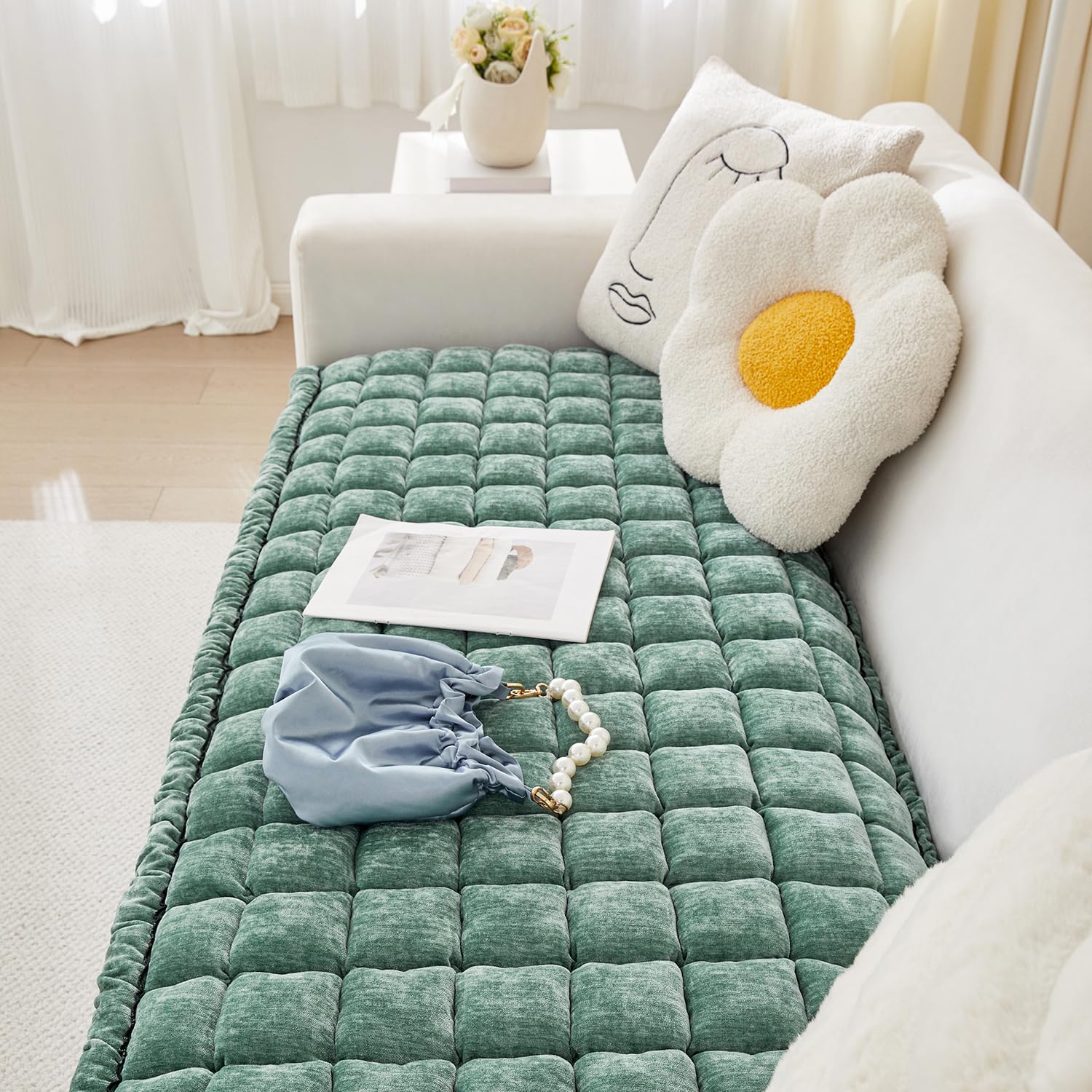AEEISHOMEREFORM chenille fabric close-up highlights plush softness and durability.