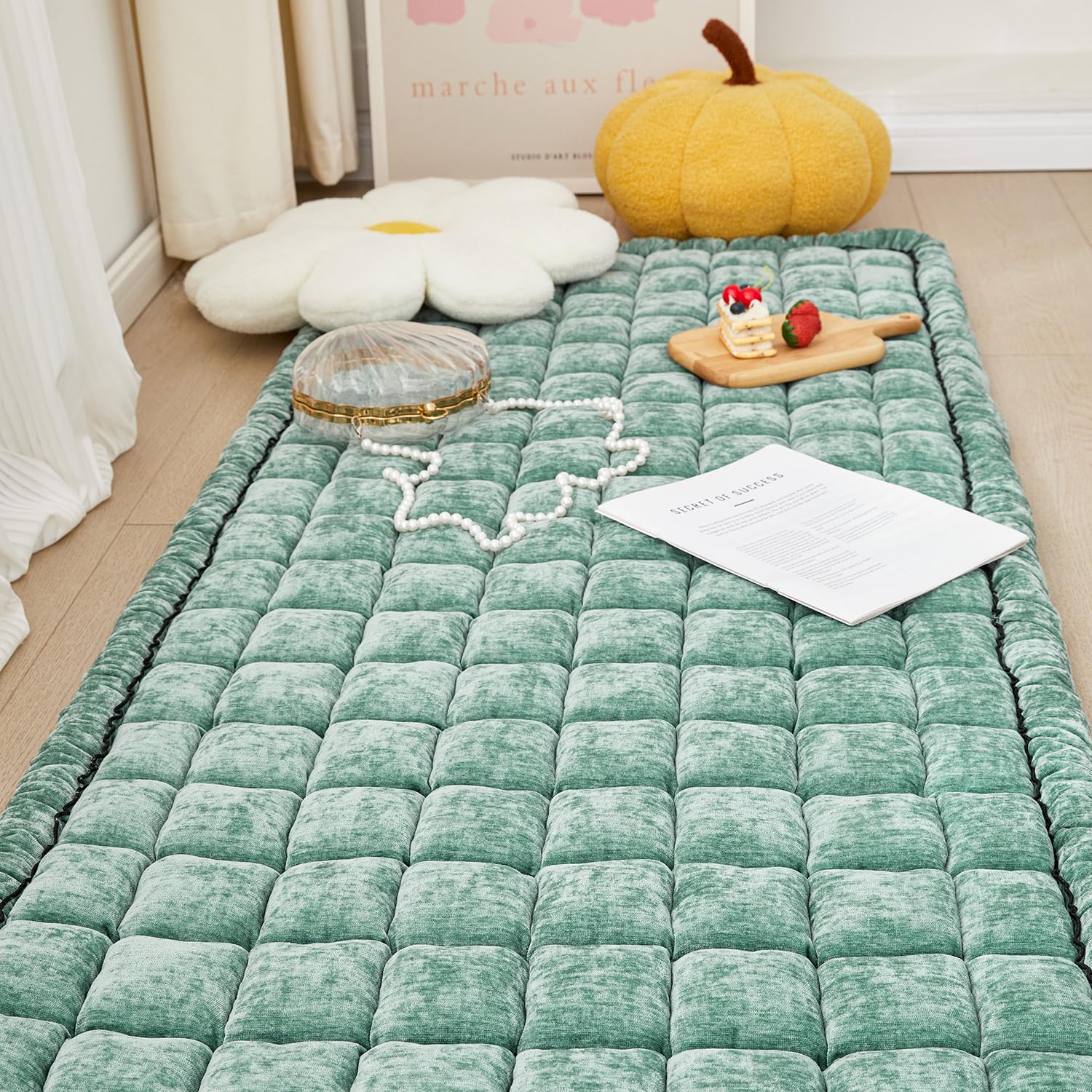 AEEISHOMEREFORM multi-purpose pet mat illustrates sofa, bed, and floor use.