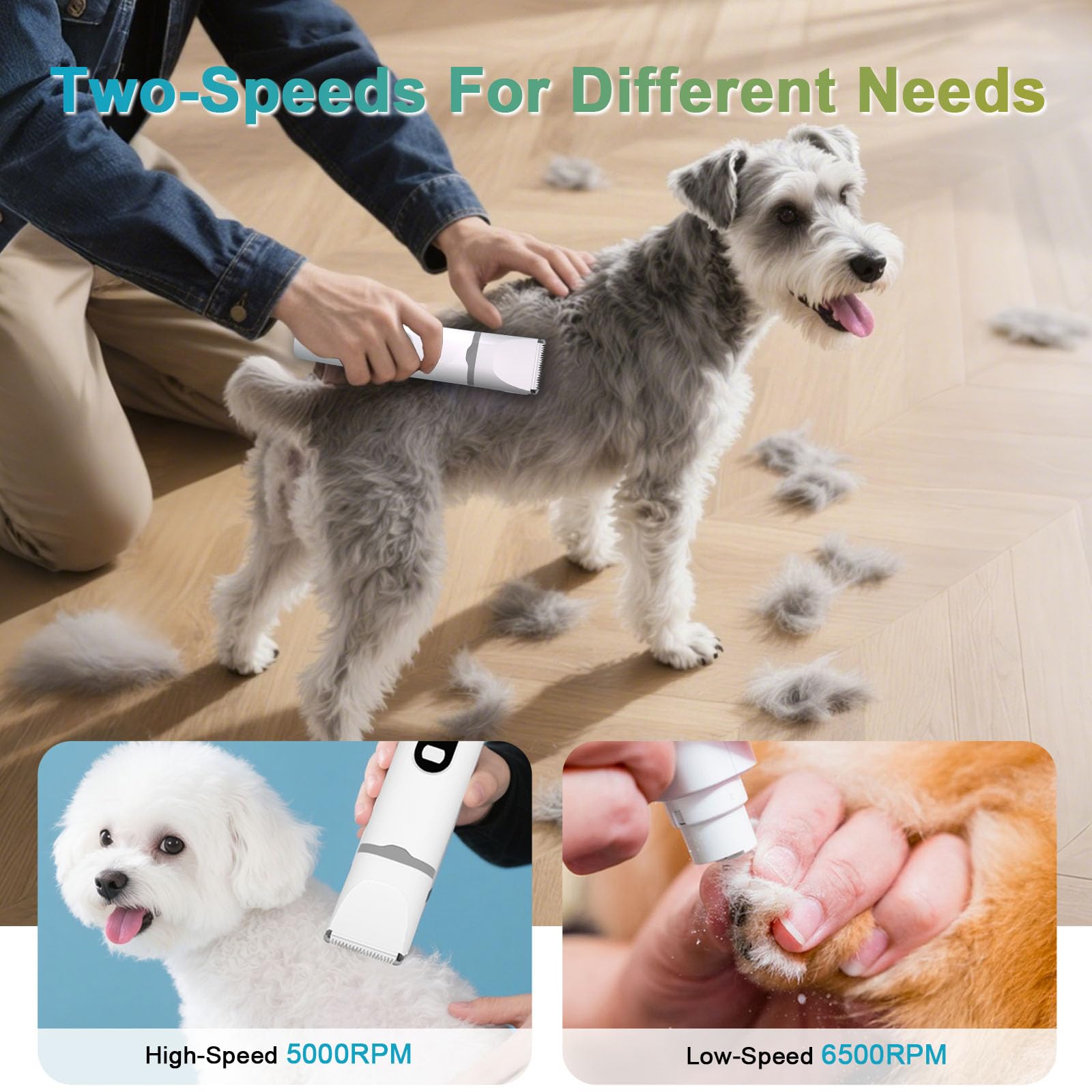 Aenncci detachable, washable blades simplify post-grooming cleaning.