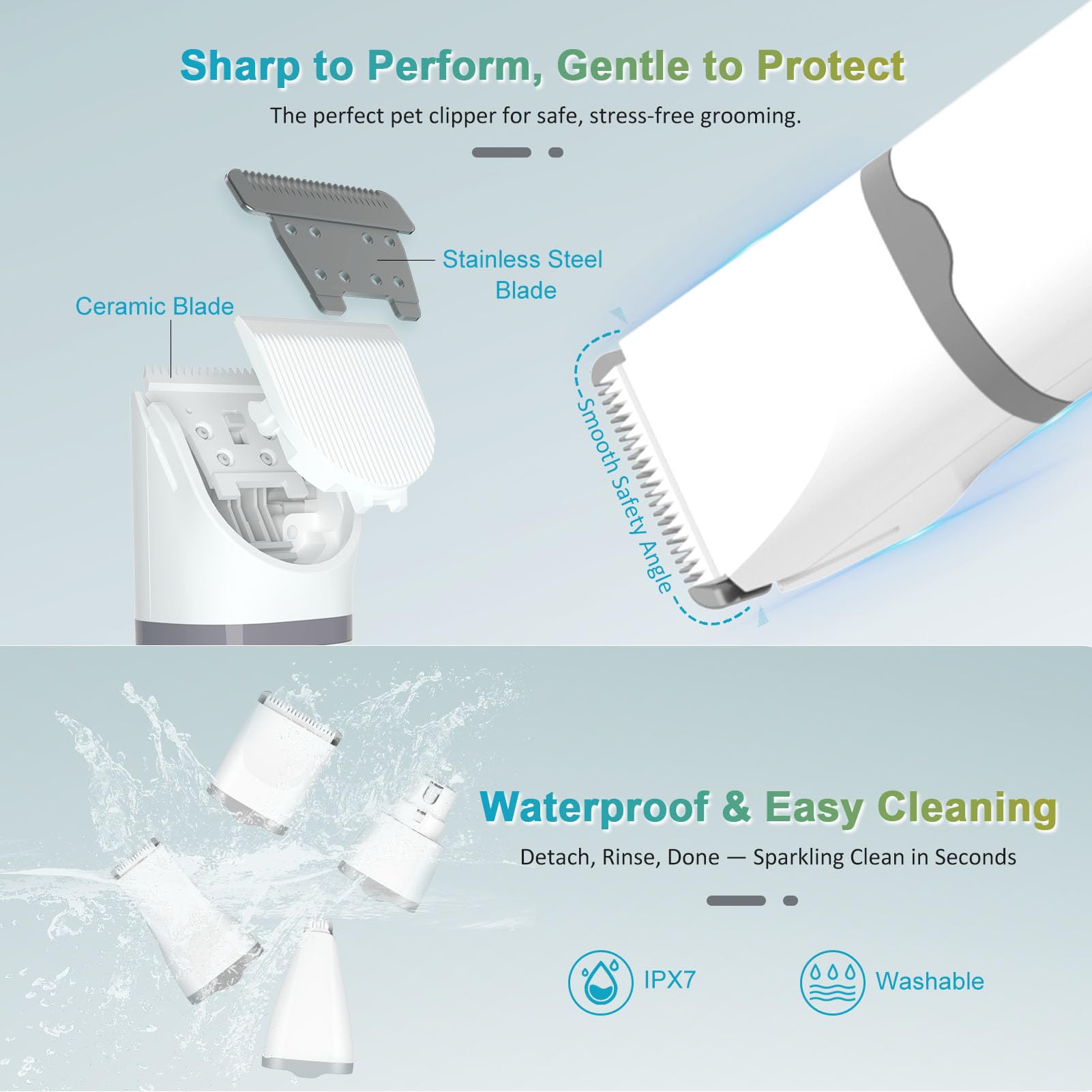 Aenncci waterproof body and ear hair shaver for quick cleanup after baths.