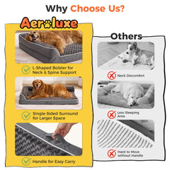 Aeroluxe dog bed dimensions-48x35x7-5 fit large breeds up to 100 lb