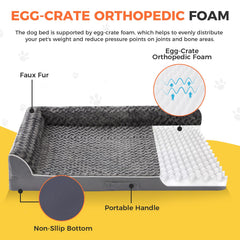 Aeroluxe dog bed with L-shaped bolster providing neck and head support