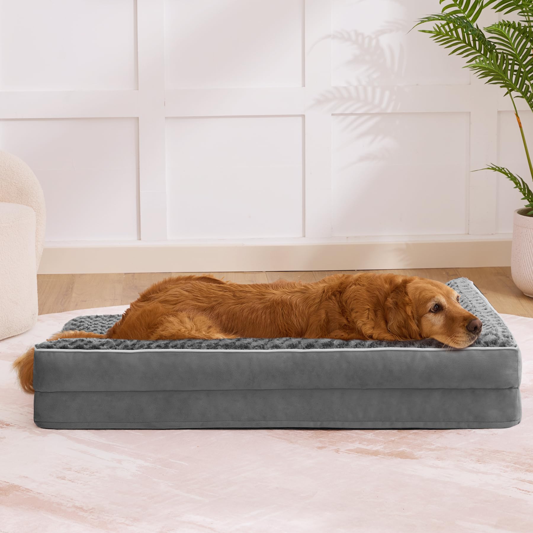 Aeroluxe dog bed-non-slip-bottom stays in place on wood floors