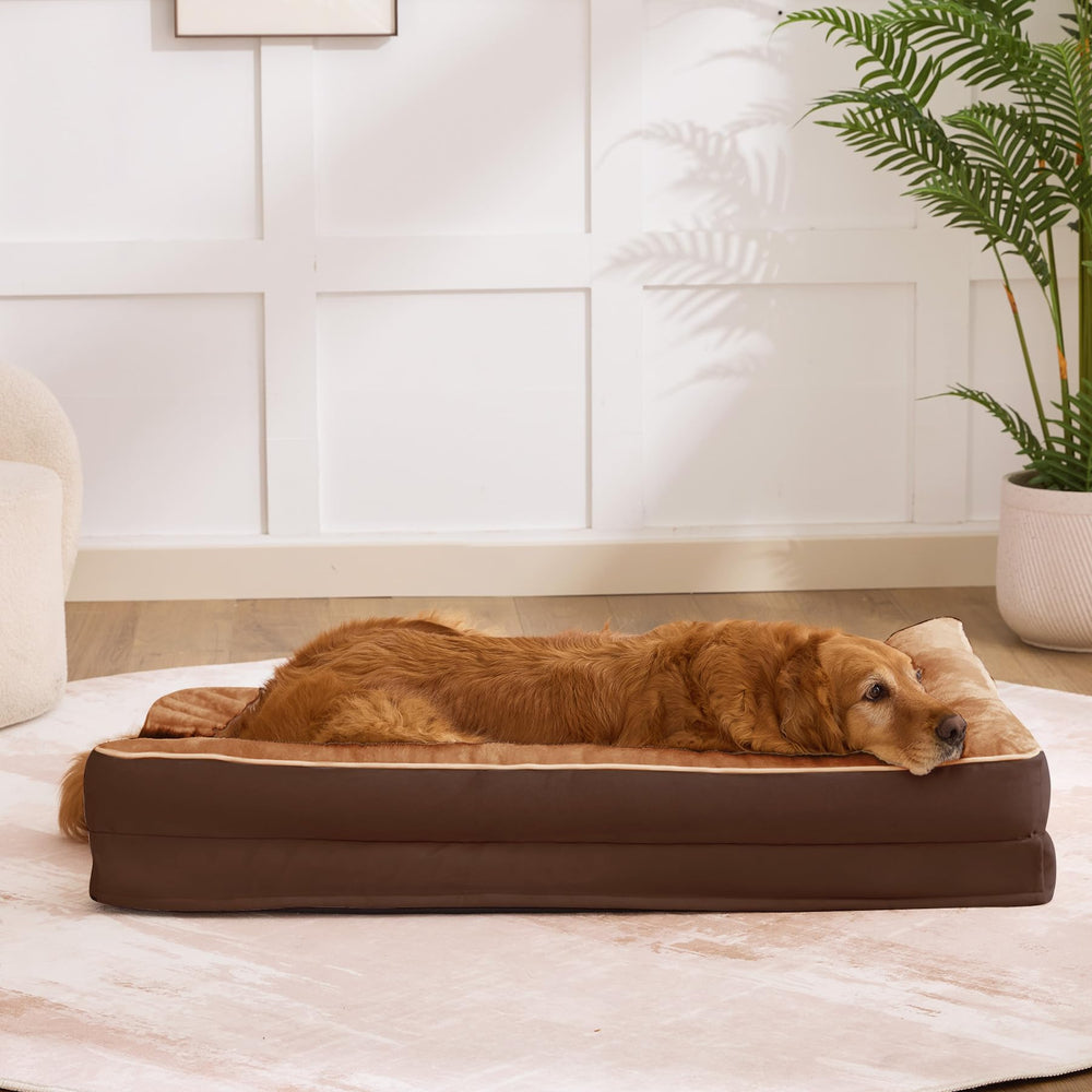 Aeroluxe dog bed XXL brown color complements home décor.