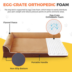 Aeroluxe dog bed XXL with L-shaped bolster offering neck and head support for cozy resting.