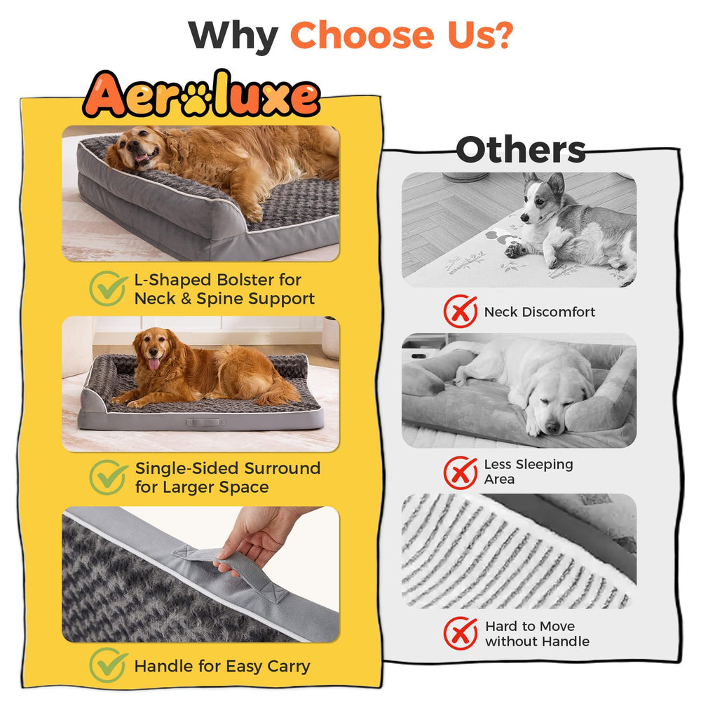 Aeroluxe L-shaped bolster provides neck support for secure, comfy resting.