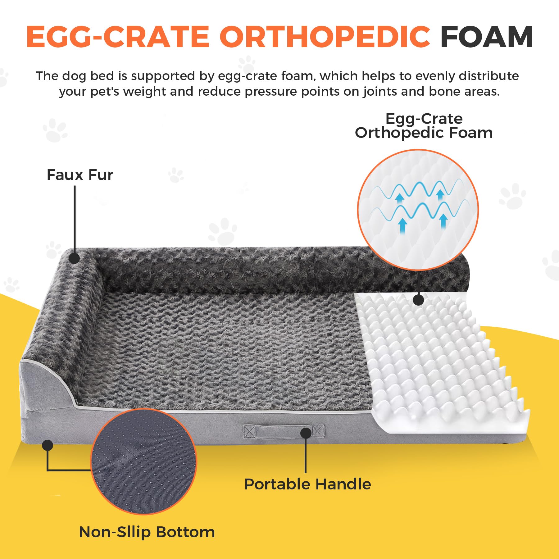 Aeroluxe orthopedic egg-crate foam close-up showing even weight distribution for comfort.