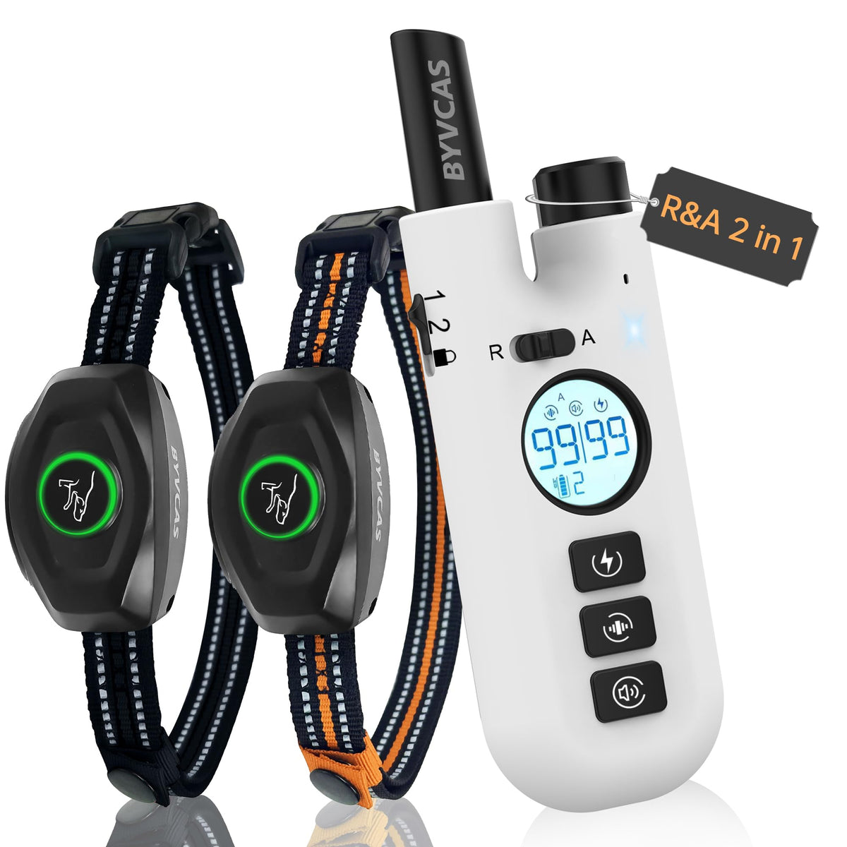 Aertyole bark collar with remote front view for clear neighborhood-friendly training.