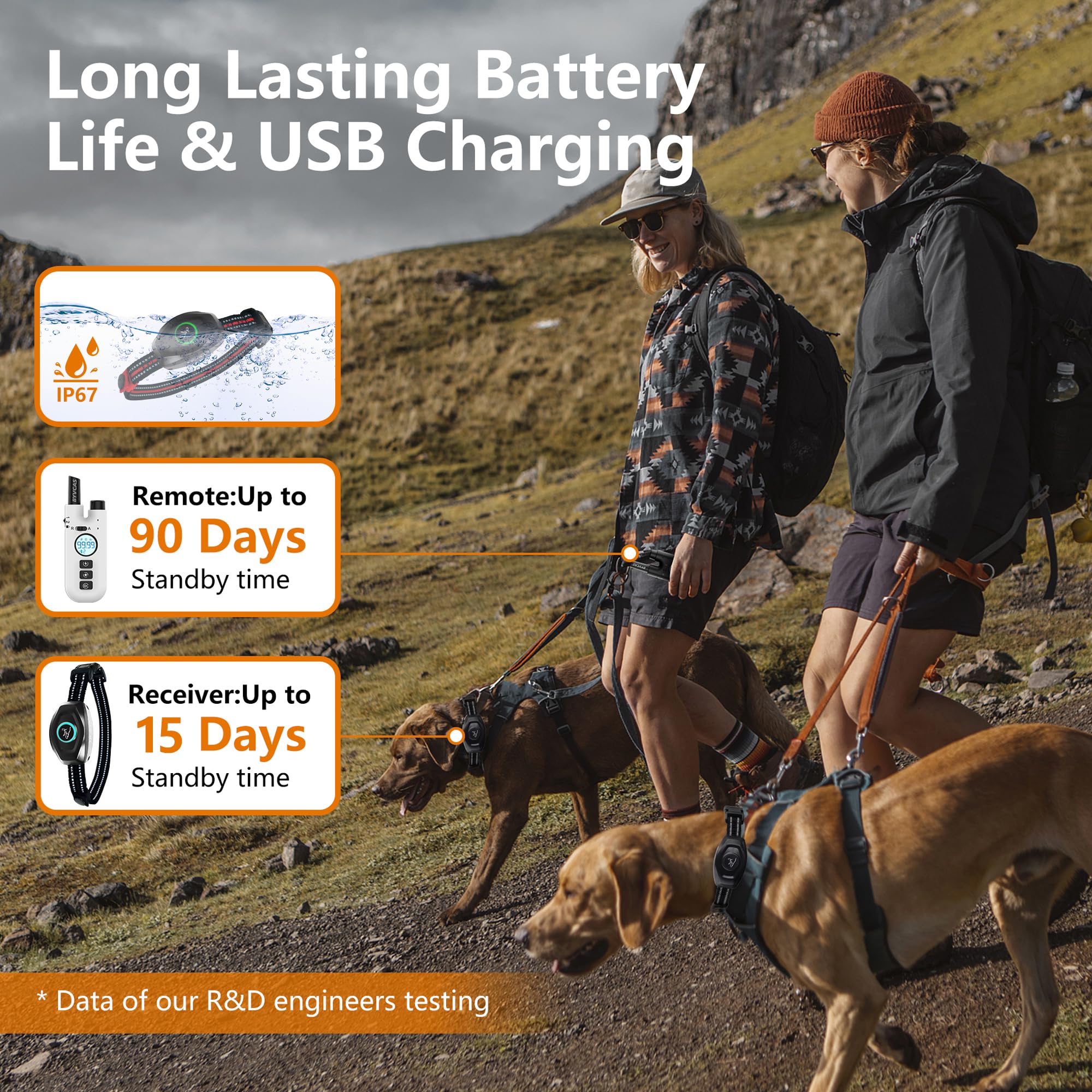Aertyole remote with dual-channel controls enables simultaneous training for two dogs.