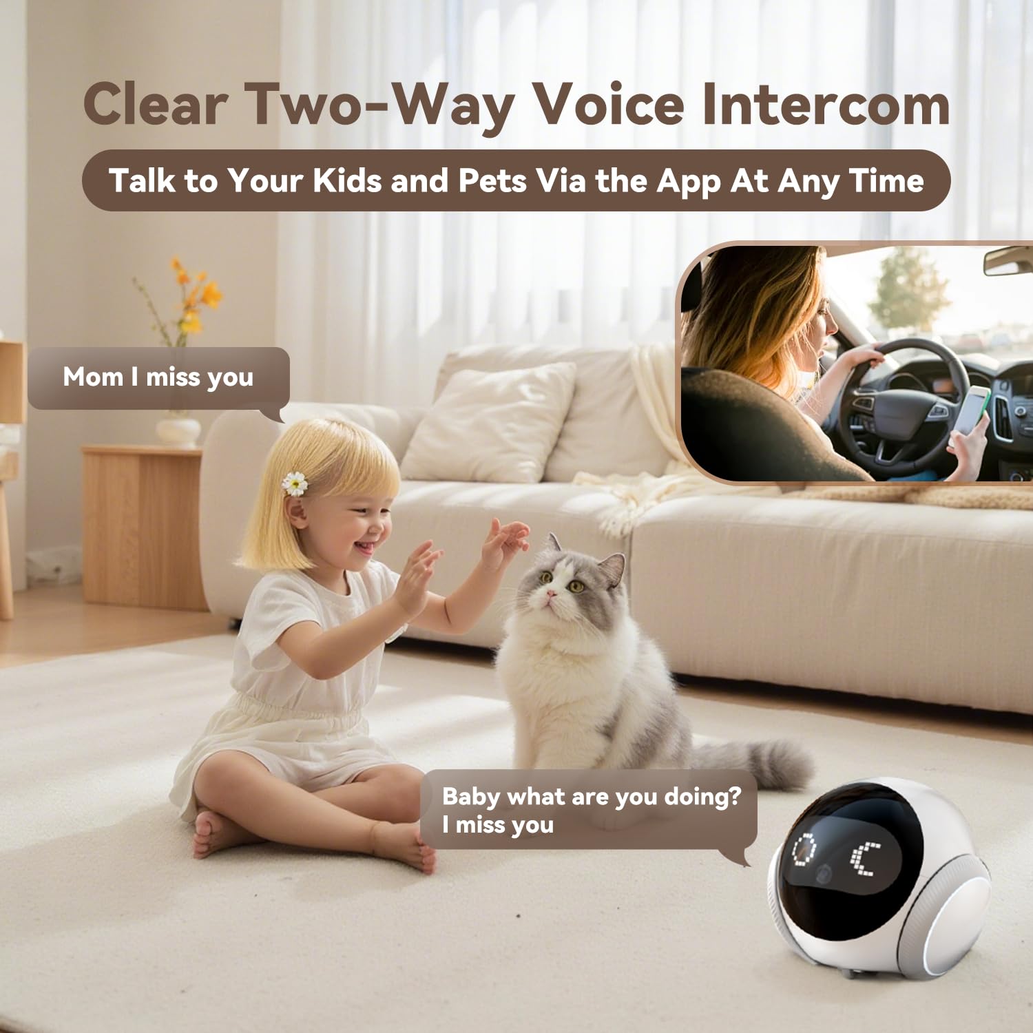 AEZ Robot Camera AI detection alerts notify you of unfamiliar activity.