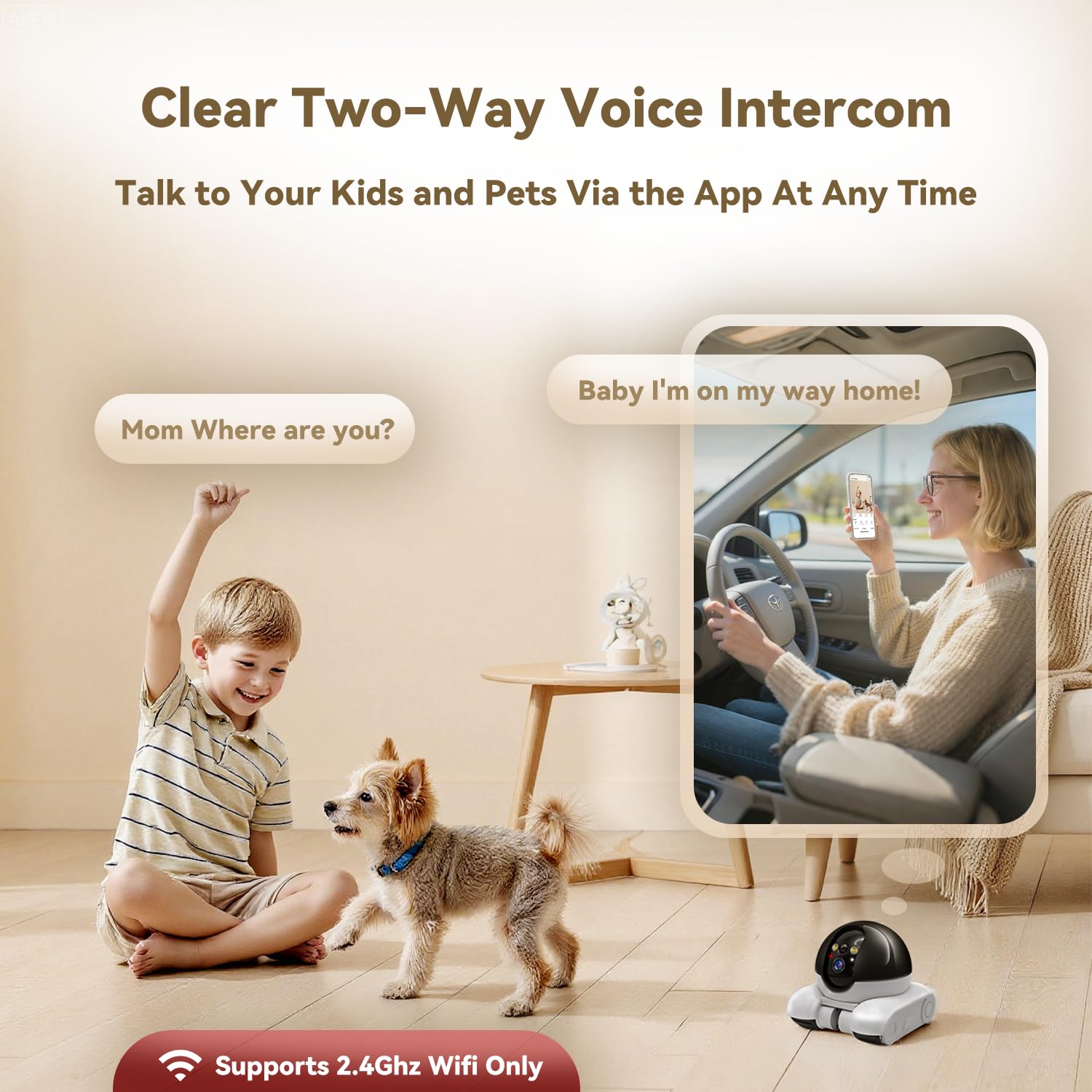 AEZ Robot Camera app control lets you maneuver and monitor from anywhere.