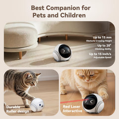 AEZ Robot Camera two-way audio enables real-time conversations with pets.