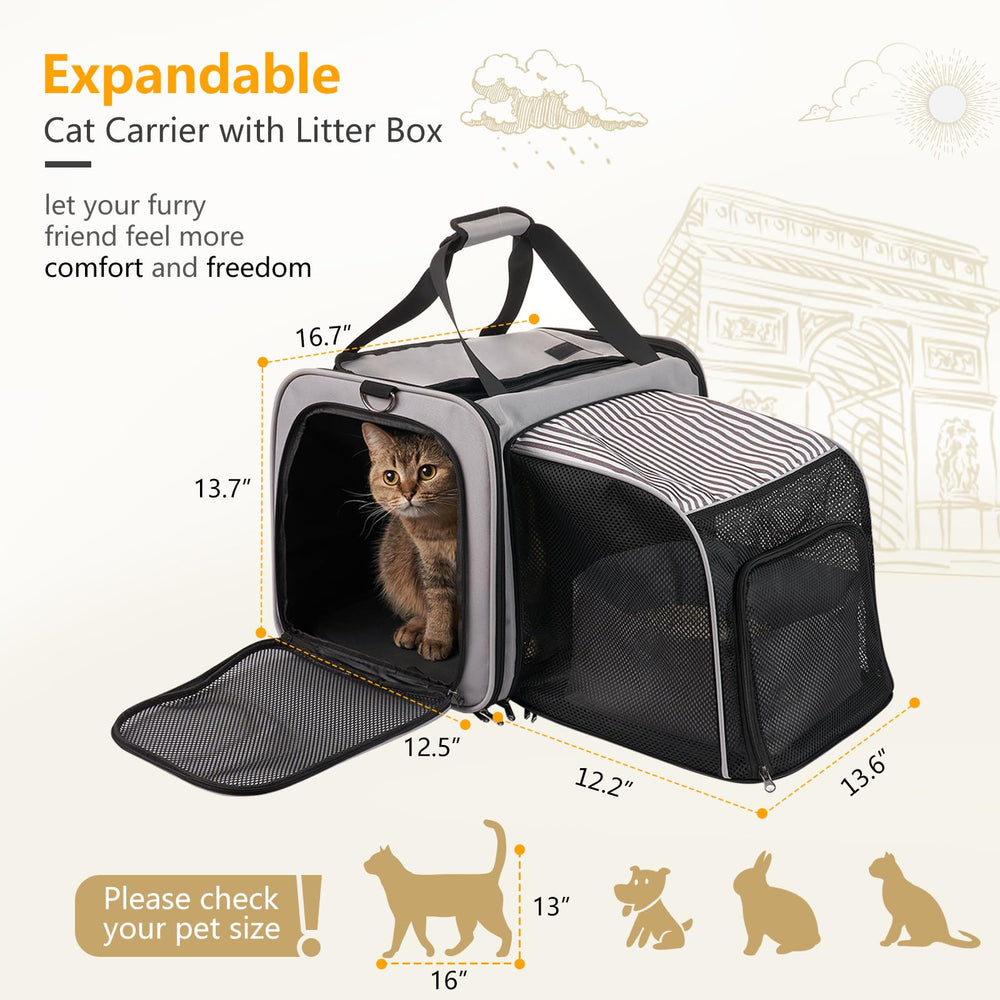 A.FATI cat carrier breathable mesh panels keep cats cool and secure