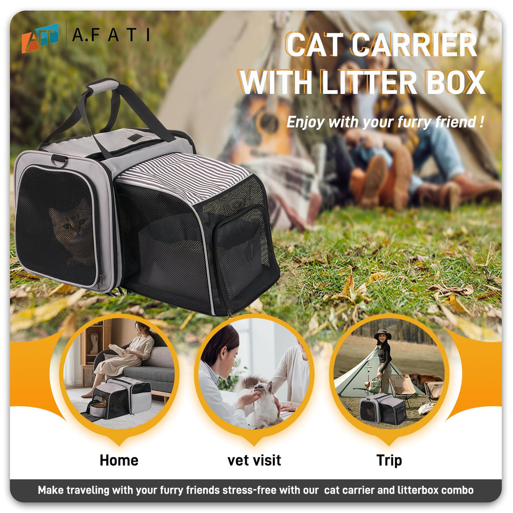 A.FATI cat carrier cushion inside adds comfort on travels