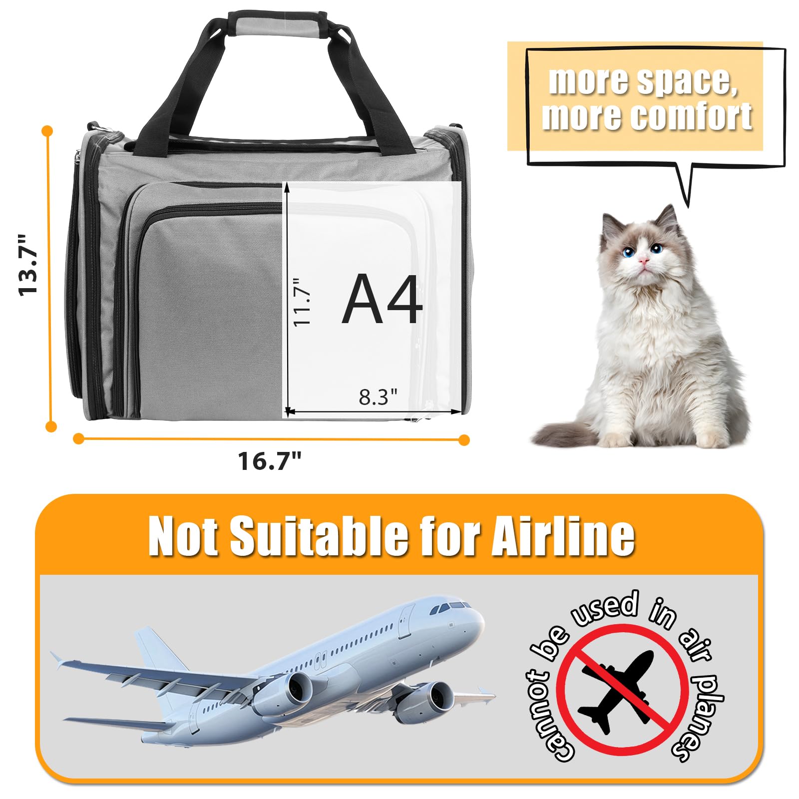A.FATI cat carrier food container on-the-go supports convenient meals