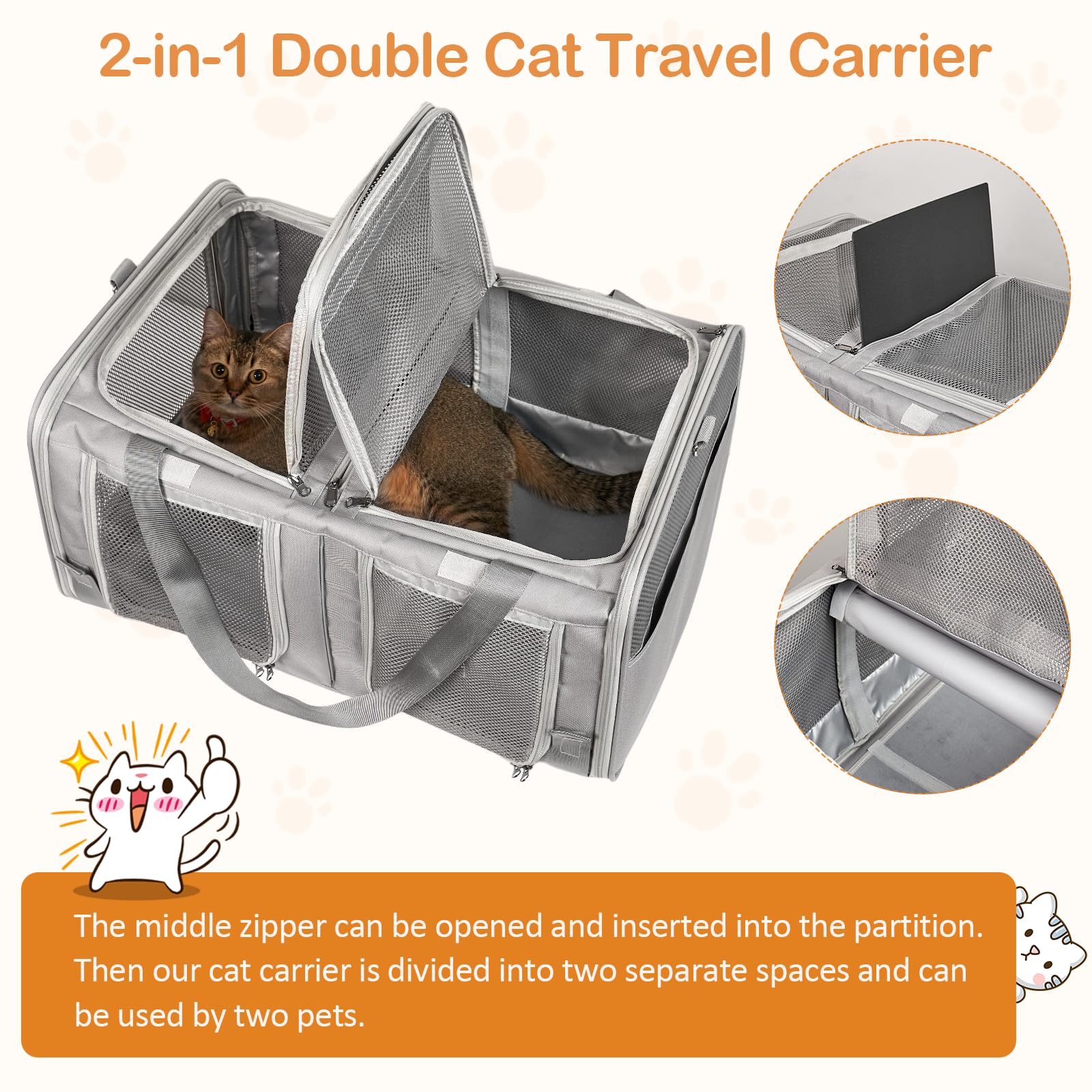 A.FATI carrier includes a side pocket to store essentials