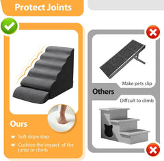 A.FATI dog stairs 5-step platform adapts to lower heights for easy rests