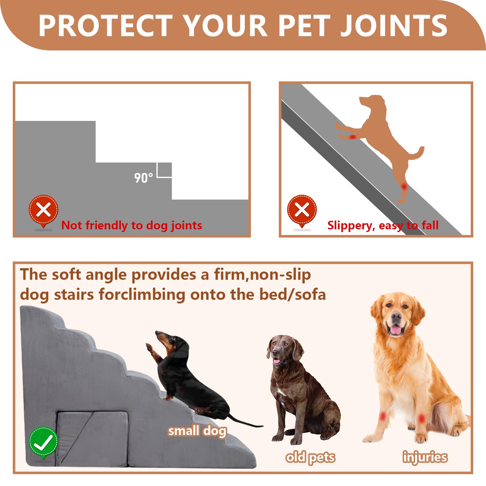 A.FATI dog stairs-anti-slip-base ensures secure footing during climbs